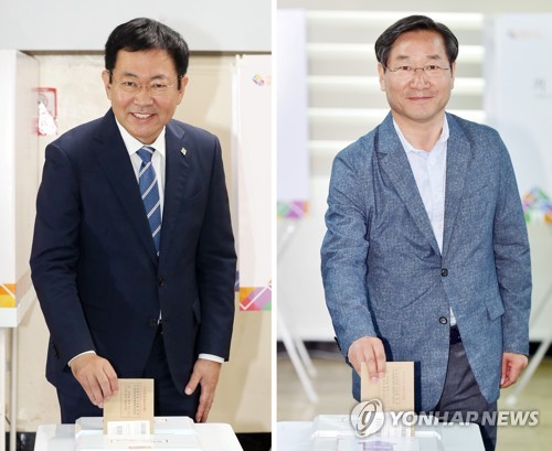 고교 선후배 박남춘·유정복…인천시장 선거 '리턴매치'