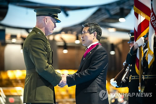 던퍼드, 조정된 한미연합훈련에 "적절 수준 준비태세 유지 확신"