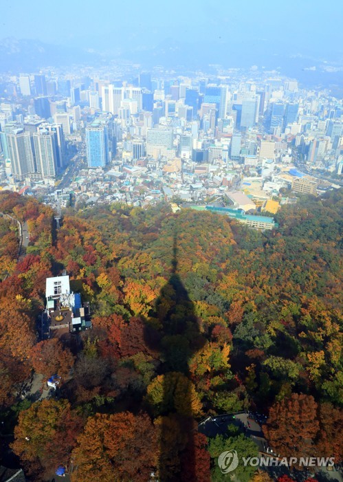 Mountain in autumn colors