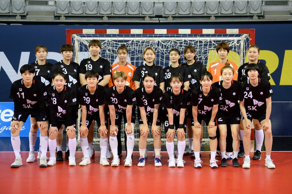 2019년 12월 세계선수권에 출전한 여자 대표팀. 