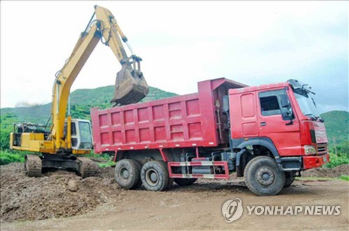 북한 수해 현장에 긴급파견된 인민군 부대