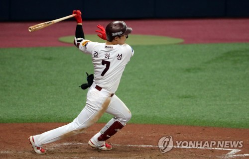 Kiwoom's Kim Ha-seong joins 20-20 club, sets KBO steals record