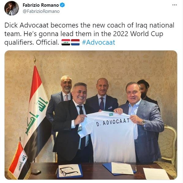 아드보카트, 이라크 지휘봉…벤투호와 월드컵 최종예선 대결
