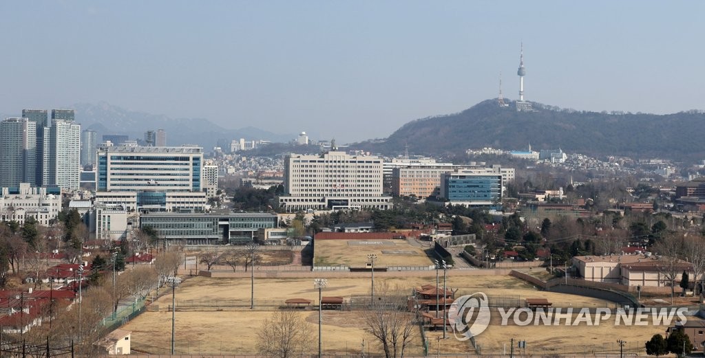 This file photo from March 22, 2022, shows the defense ministry compound in Yongsan, central Seoul. (Yonhap)