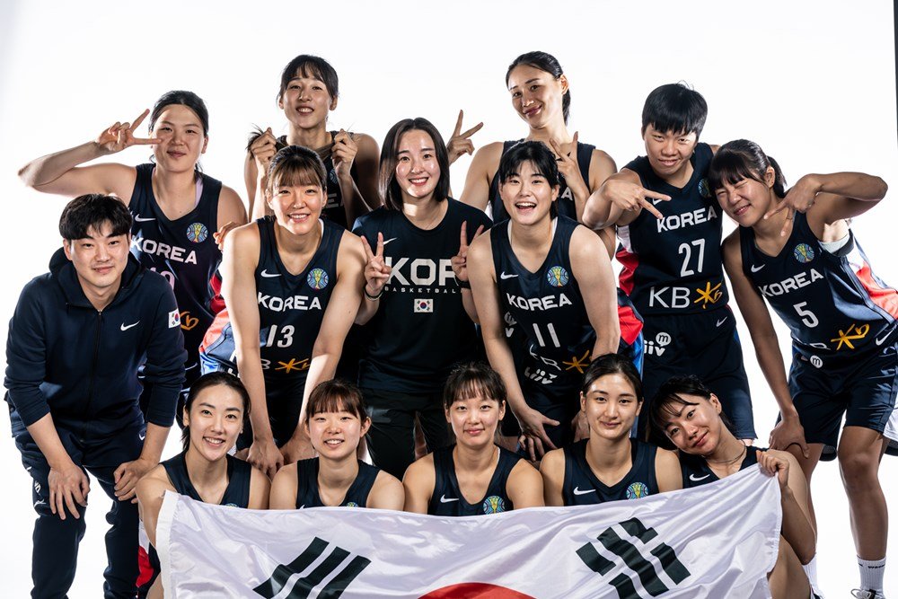 9월 FIBA 월드컵에 출전한 한국 여자농구 대표팀. 