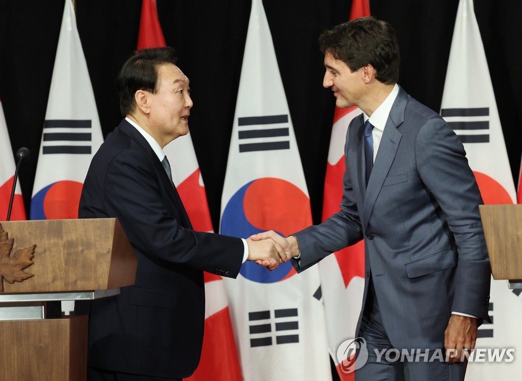 Conferencia de prensa conjunta entre Yoon y Trudeau