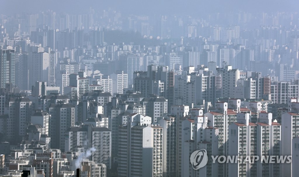 서울 남산에서 바라본 아파트 단지