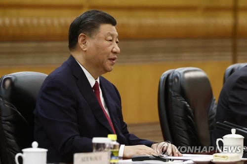 마크롱과 회담하는 시진핑 中 주석