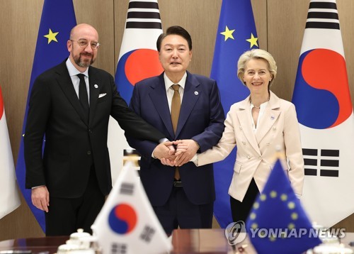 韓国・ＥＵが協力強化へ　８年ぶり首脳共同声明