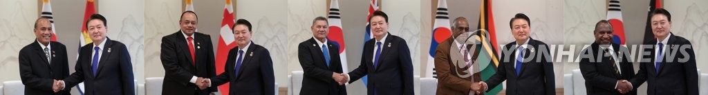 Yoon tient des sommets avec les dirigeants de 5 nations insulaires du Pacifique
