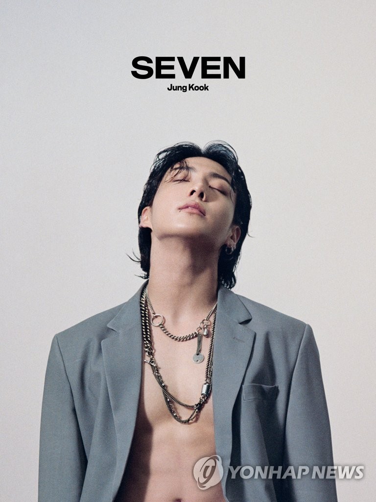 Jungkook, a member of the K-pop supergroup BTS, is seen in this concept photo, provided by BigHit Music on July 25, 2023, for his first solo single, "Seven. (PHOTO NOT FOR SALE) (Yonhap)