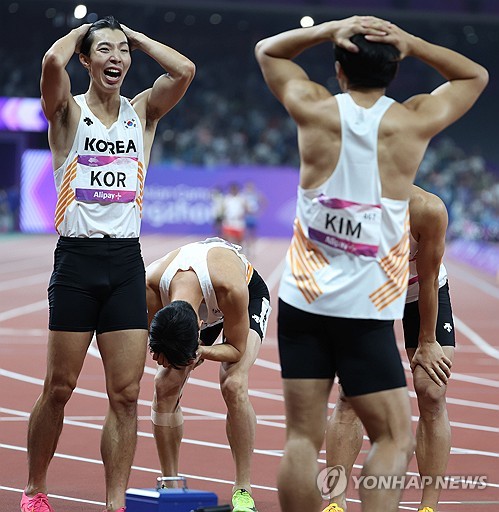 男子４００リレーで韓国が３７年ぶりメダル