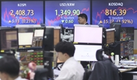 코스피, 0.2% 올라 2,400대 마감…코스닥은 1.9% 상승