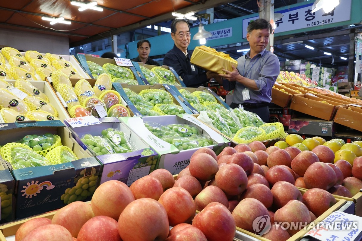 마포농수산물시장 방문한 한덕수 국무총리 | 연합뉴스