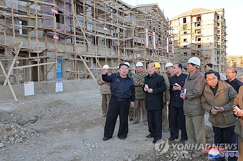 N. Korean leader inspects flood-hit areas under reconstruction