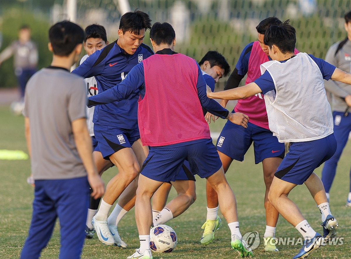 실전 같은 미니게임 하는 태극전사들