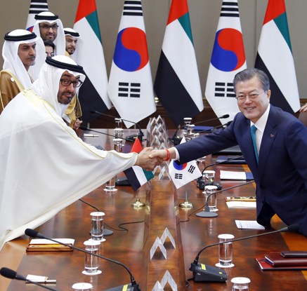 문대통령, UAE 왕세제에 "원전협력, 100년 바라보며 같이 가자"